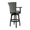Armen Living Raleigh 26" Counter Height Swivel Gray Faux Leather and Black Wood Arm Bar Stool LCRABAARBLGR26 - alternate 2